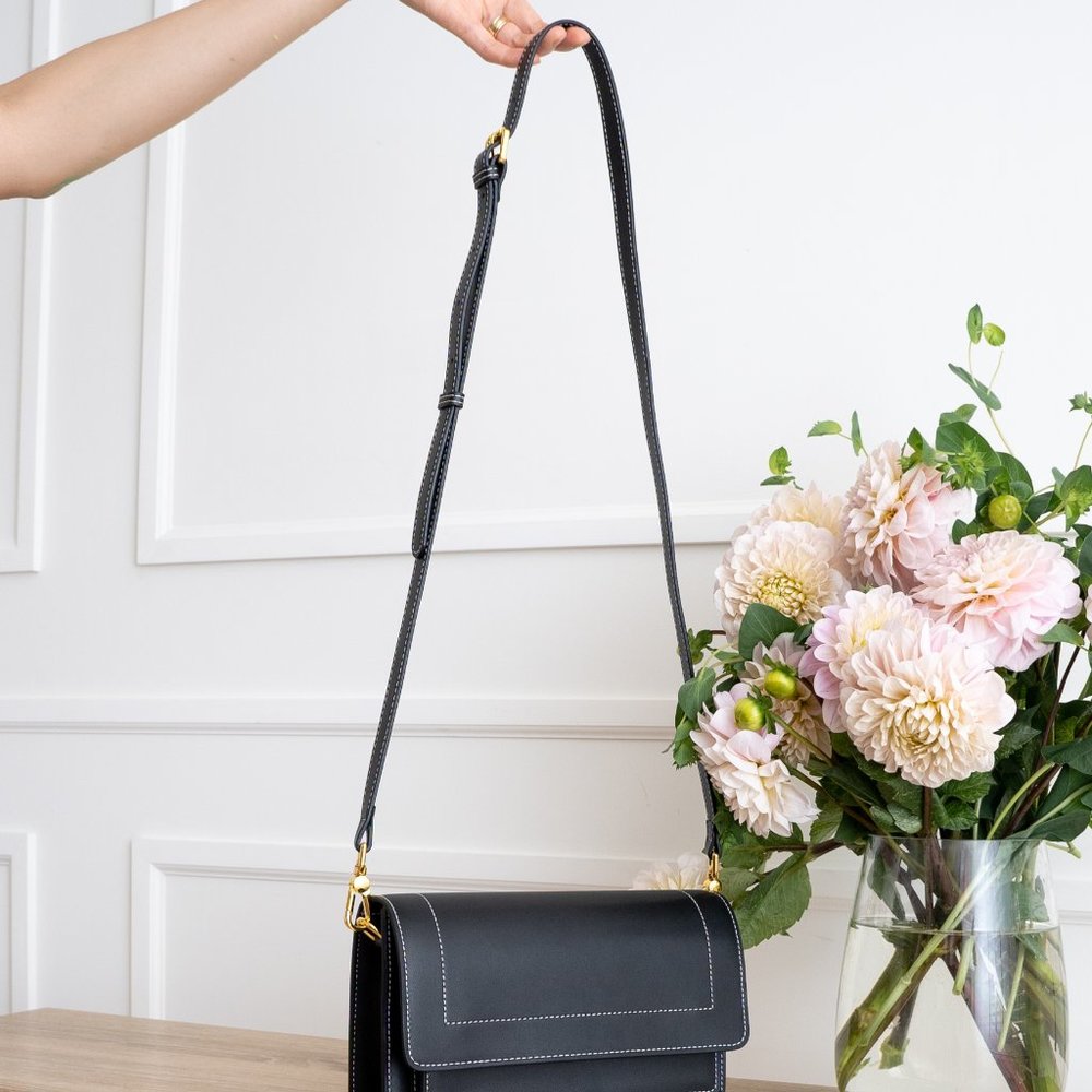 *NEW* Ingrid Crossbody / Shoulder Bag - Genuine Leather - Black - Picture 5 of 10